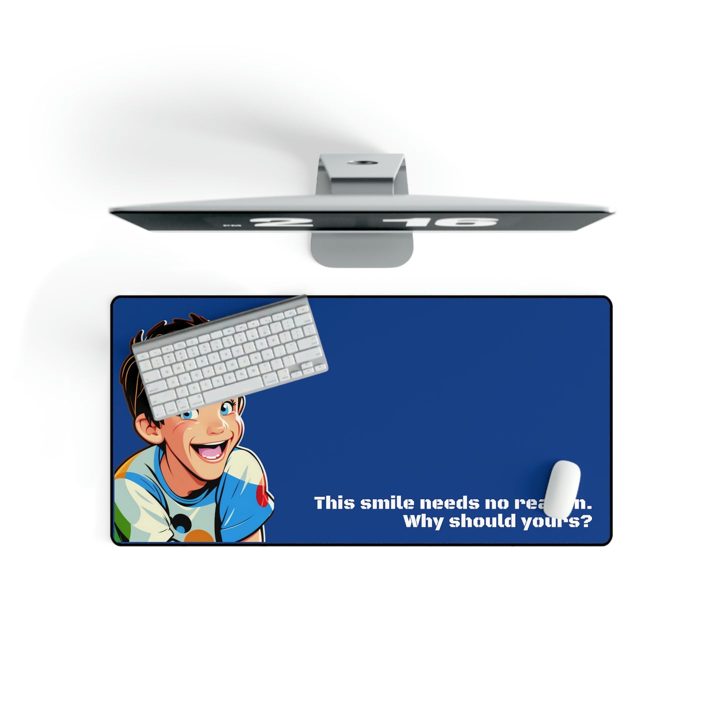 Your Smile Needs No Reason Desk Mat, Long Desk Mats, Mousepad, Kids Birthday Gift Idea, Gaming Mousepad, One Size Desk Mats, Desk Accessory
