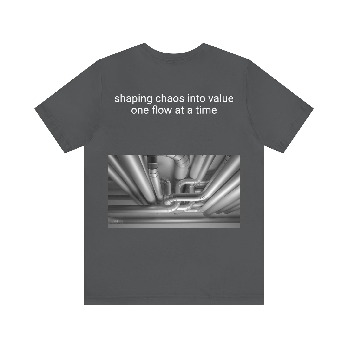 Pro-duct manager - shaping chaos into value one flow at a time - Unisex Multi-color Jersey Short Sleeve Tee, Professional, Gift, Funny